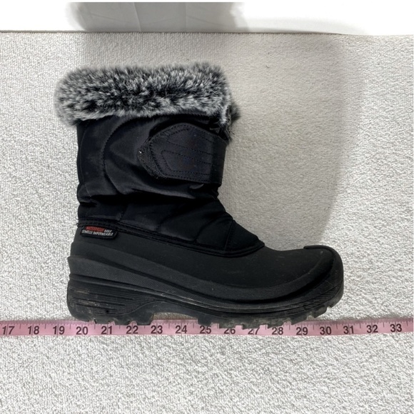 Ice Fields Black Insulated Short Winter Boots With Faux Fur Trim Ankle Boots 7 - Picture 14 of 14